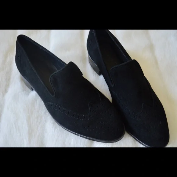 Pure Navy Black Leather Oxfords - Picture 6 of 7